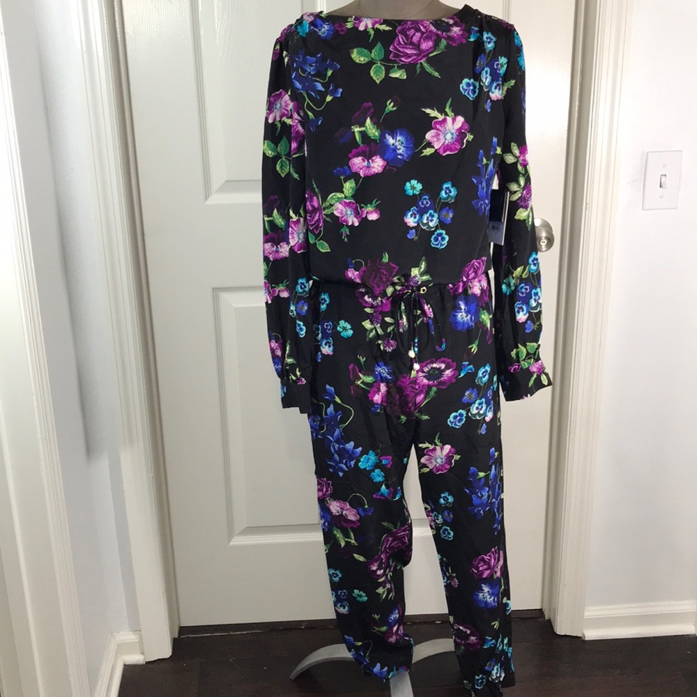 NWOT Juicy Couture Floral Silk Jumpsuit Size M